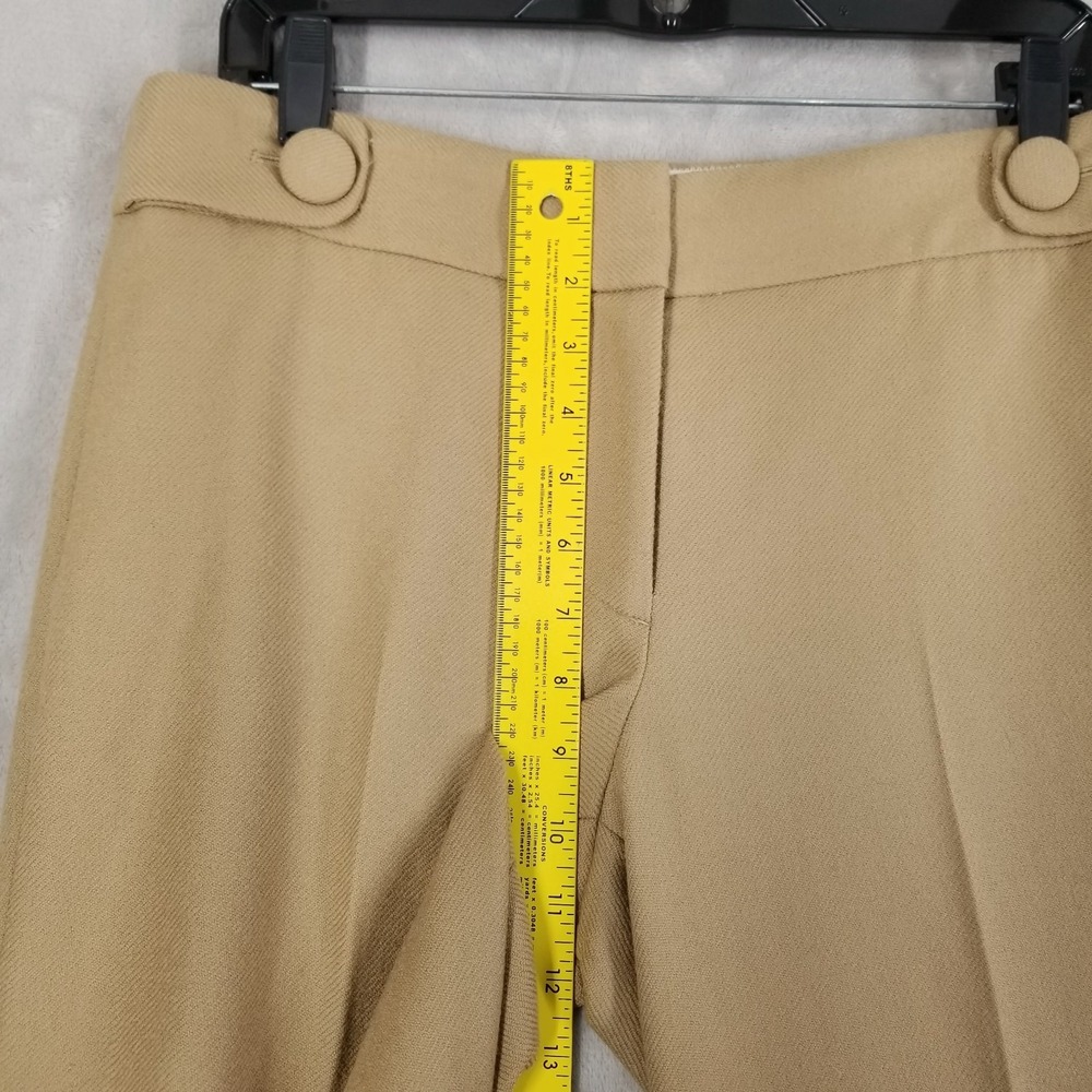 J Crew Pants Women 8 Tan Wool Wide Leg Cuff Favorite Fit Minimal Capsule Neutral - Picture 4 of 11